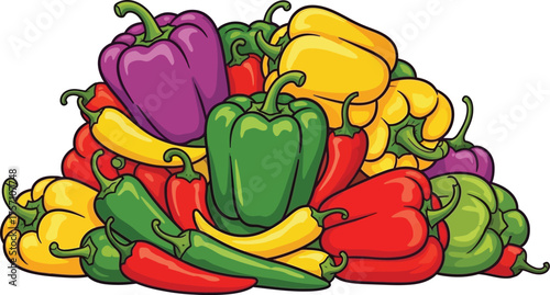 Colorful peppers stacked together offer vibrant culinary possibilities for healthy recipes and delicious meals, perfect for food blogs and cooking guides