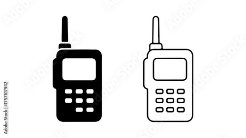 Two walkie talkies with transparent background