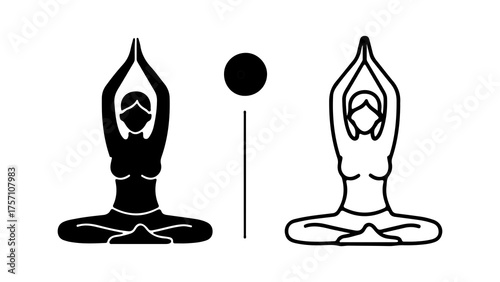 Woman in lotus position with transparent background
