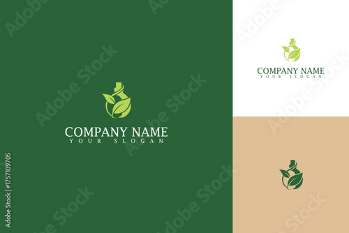 Elegant Green Leaf Logo Design for EcoFriendly Business.