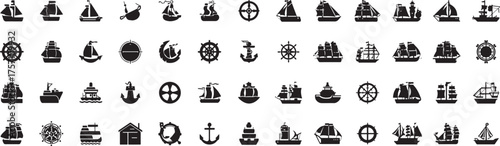 sea icons, nautical vector, ship anchor, ocean waves, sailor design, marine travel, boat logo, sea adventure, water icon, travel art