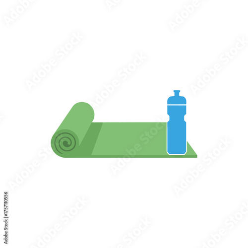 Yoga Mat and Water Bottle - Fitness and Wellness Essentials.