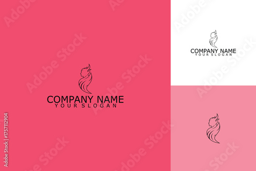 Elegant Logo Design Featuring a Stylized Figure with Flowing Lines.