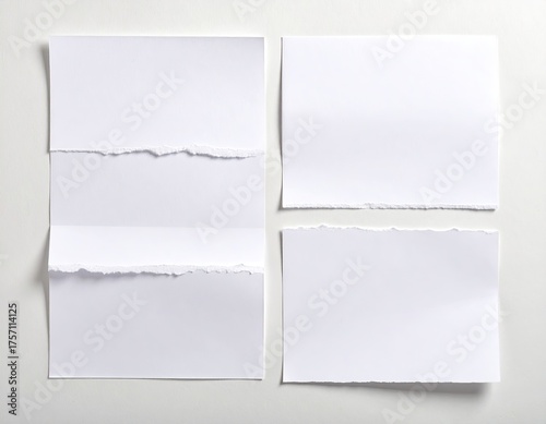 Wallpaper Mural Torn, folded, and pristine white paper pieces arrangement Torontodigital.ca