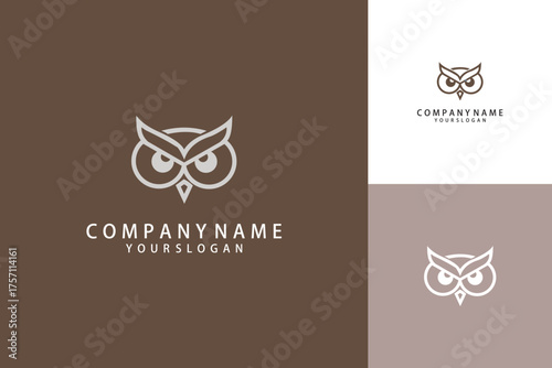 Elegant Owl Logo Design with Minimalist Line Art Style.