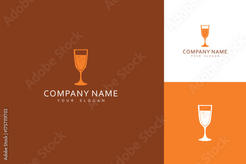 Elegant Wine Glass Logo Design for Beverage and Hospitality Brands.