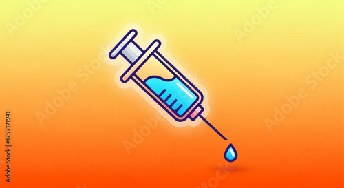 Vaccination needle syringe injection medical healthcare immunization shot treatment vaccine illustration design