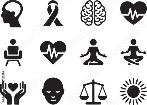 Wellness icons promoting holistic health awareness