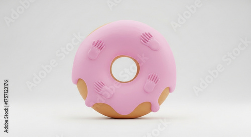 Delicious pink frosted donut dessert bakery item sweet treat confectionery food donut with sprinkles isolated