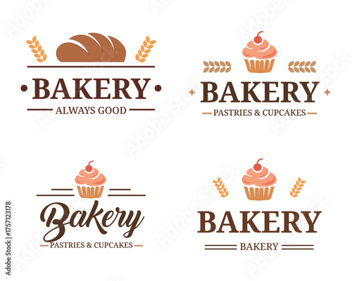 Bakery Fresh Baked Goods Vector Logo Set