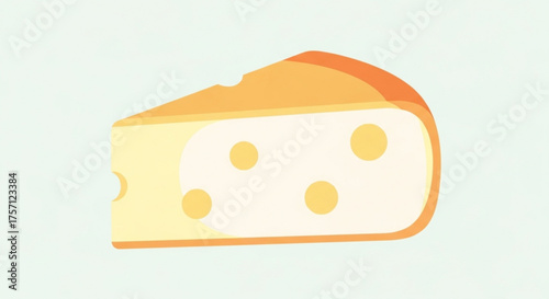 Delicious cheese wedge illustration for food lovers and dairy enthusiasts, perfect for recipe blogs and culinary art