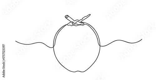 Line art coconut fruit