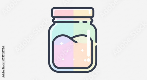 Download cute mason jar vector illustration with pastel colors for diy projects and graphic design needs
