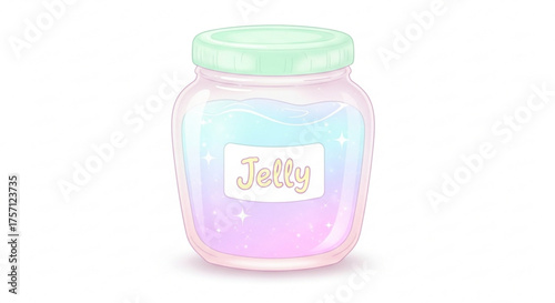 Cute jelly jar illustration vector graphic with pastel colors and smooth gradients for creative projects