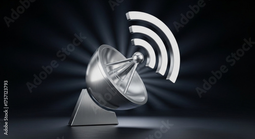 Satellite dish antenna communication technology broadcast signal receiver transmission design concept