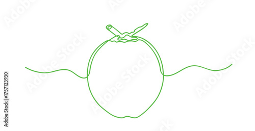 Line art coconut fruit