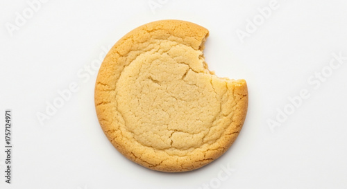 Delicious bitten sugar cookie recipe homemade baked dessert food photography sweet treat snack isolated on white