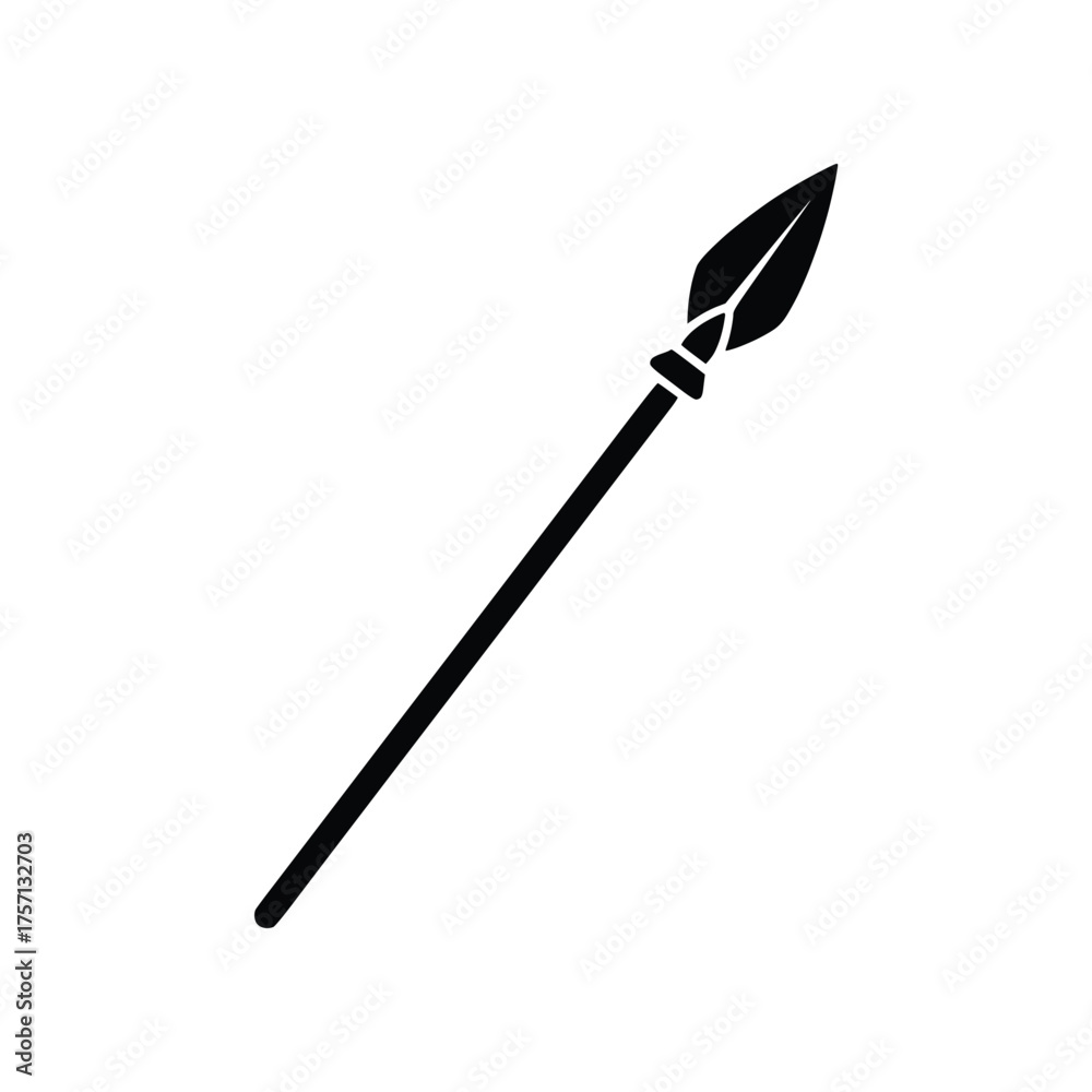 Naklejka premium Simple Hunting Spear Solid Glyph Vector Icon