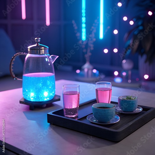 still life with a teapot and cups