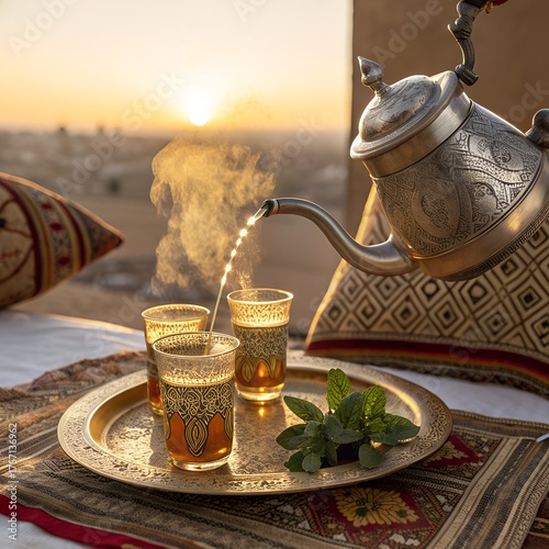 cup of tea and teapot on the table