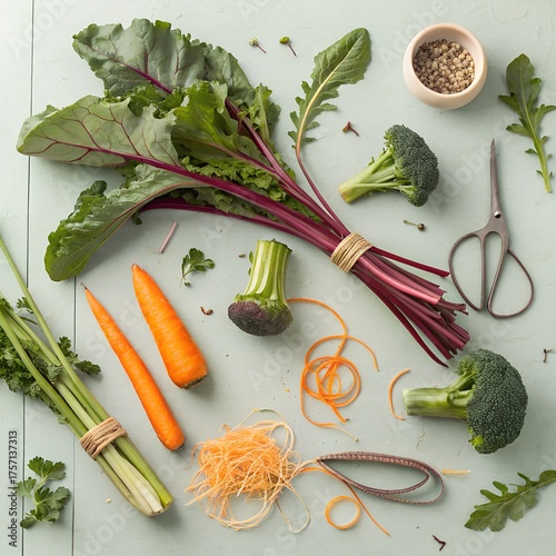 fresh vegetables on wooden table