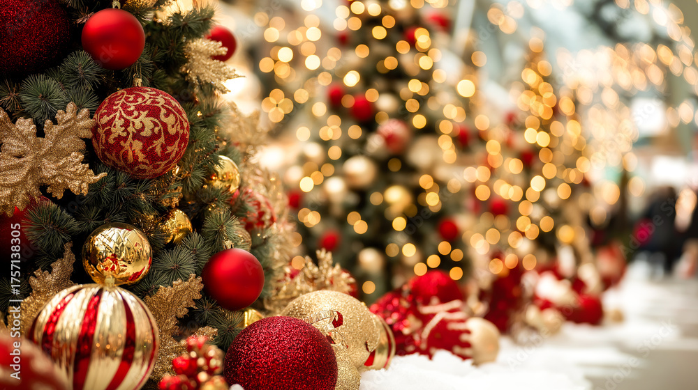 Fototapeta premium christmas tree interior decorations home holiday New Year