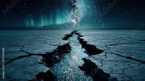 Captivating Arctic landscape under the aurora borealis in the heart of winter