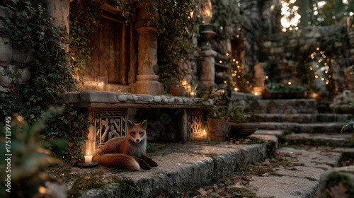 Explore a serene fox sanctuary filled with magic and enchanting beauty at twilight