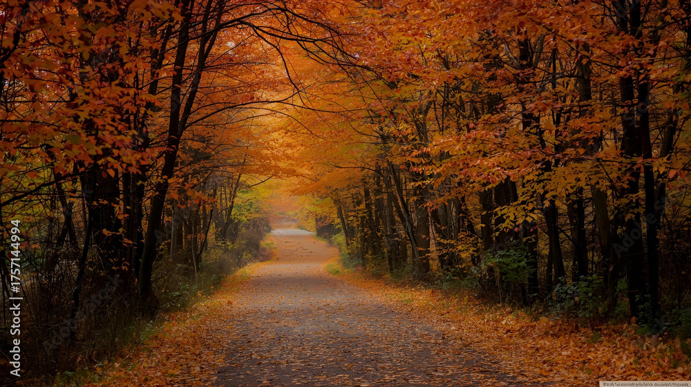 Fototapeta premium road in the autumn forest