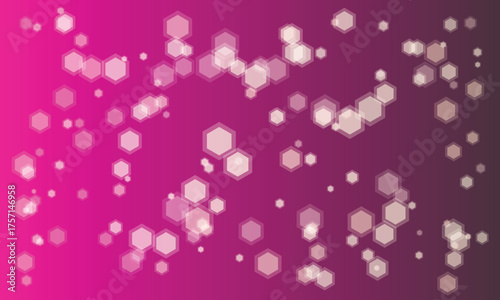 Pink To Dark Purple Gradient With Hexagonal Bokeh Lights