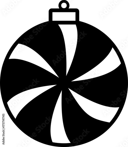 Spiral Candy Christmas Ornament outline Vector isolated.
Christmas Ornament Silhouette template.
Transparent background.