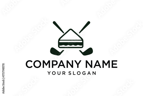 Golf and burger logo design templete