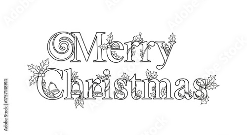 Creative Merry Christmas Typography Design for Holiday Celebrations in a Festive Environment