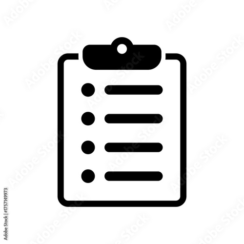Clipboard Icon – Symbol for Website and App Interface Design, Vector Illustration