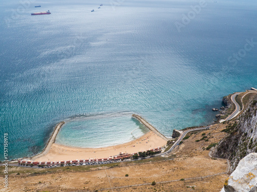Beautiful Gibraltar view tothe beach from Rock