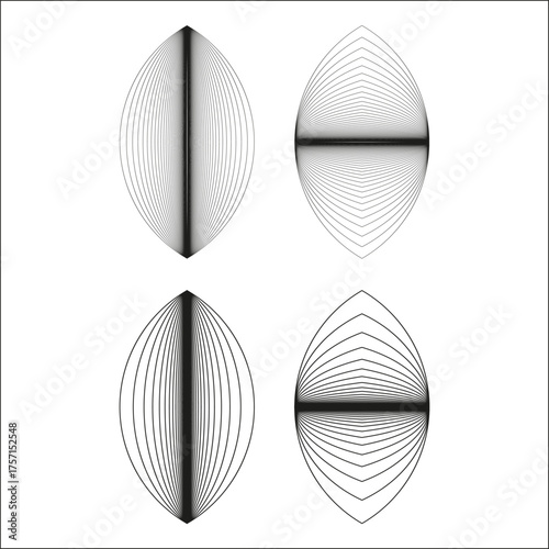 Abstract linear pattern. Swirl line illusion. Geometric vector art. Motion graphic symbol.