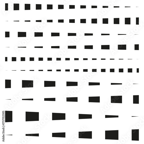 Dotted line set. Abstract dash pattern. Creative vector illustration. Graphic decorative element.