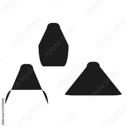 Geometric abstract shapes. Modern silhouette forms. Symmetrical decorative objects. Vector minimal illustration.