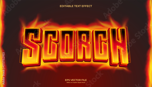 decorative scorch fire editable text effect design