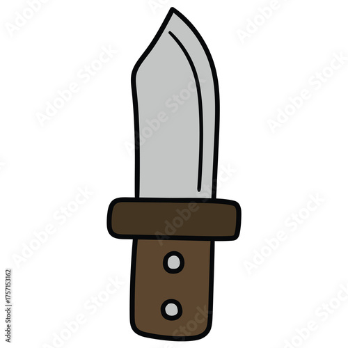 Hand-drawn cartoon knife on a white background.