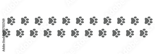 Pet paw icon set. Heart with dog, cat pet footprint. Paw print sign and symbolvector illustration.	
