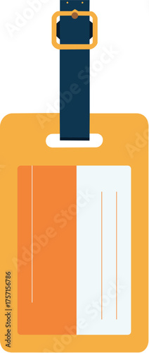 Minimal vector illustration of a luggage tag