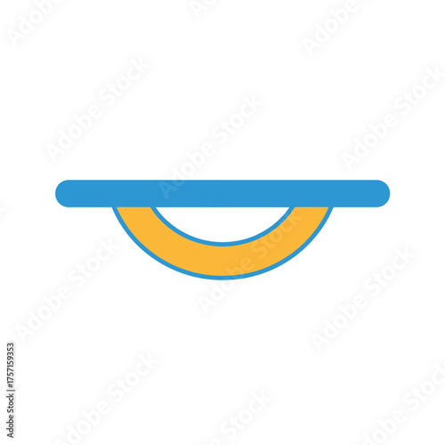 Blue and orange abstract rounded shape with white background vector