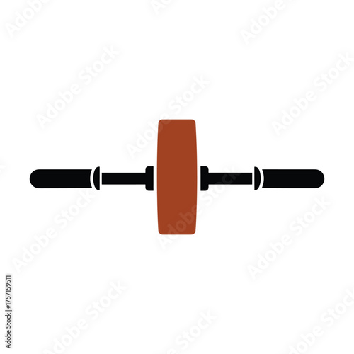 Brown and black ab wheel roller for core exercise fitness
