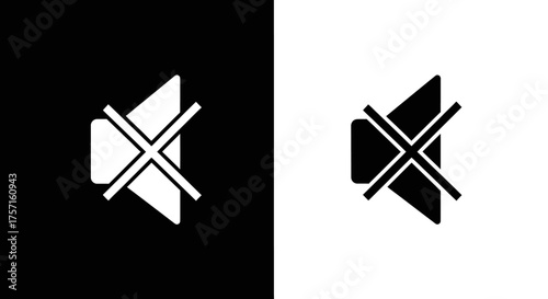 Minimalist Mute Vector Icon with Sound Off Speaker Symbol for UI Design
