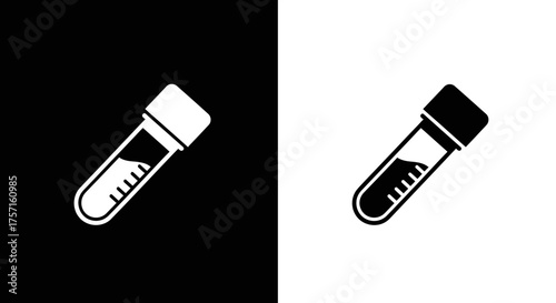 Minimalist Test Tube Vector Icon for Medical and Scientific Applications