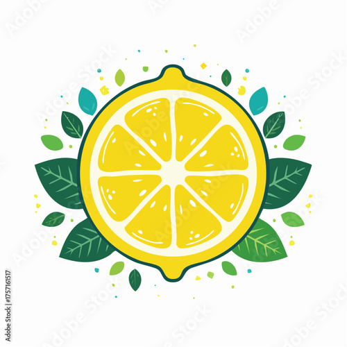 Citron stylisé en illustration vectorielle minimaliste