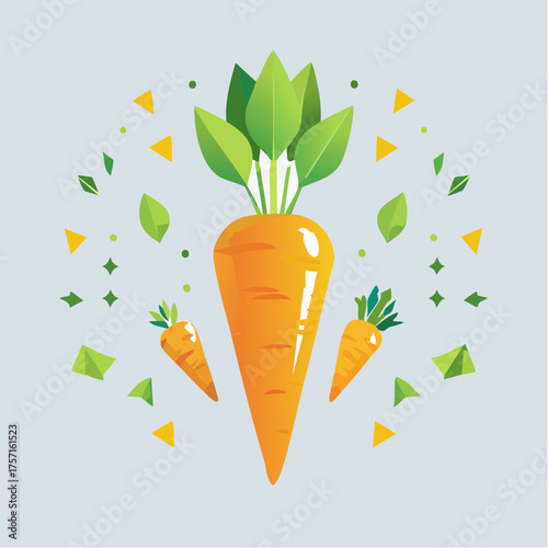 Carotte stylisée minimaliste en design plat