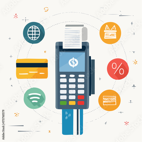 Icône moderne de transaction électronique et commerce digital