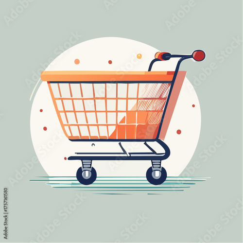 Illustration vectorielle minimaliste de supermarché moderne